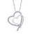 10K White Gold and Diamond Double Heart Necklace .14ctw 10K White Gold and Diamond Double Heart Necklace .14ctw