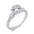 Carizza 14k White Gold Milgrain 3 Stone Engagement Ring Carizza 14k White Gold Milgrain 3 Stone Engagement Ring
