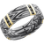 Damascus Ring With Zebra Pattern 14K Gold & Black Diamonds by Lashbrook
