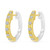Reversible White & Yellow Gold Diamond Huggie Hoops by Brevani Reversible White & Yellow Gold Diamond Huggie Hoops by Brevani