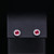 14K White Gold Ruby & Diamond Halo Earrings