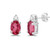 Oval Ruby & Diamond Earrings
