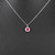 14K White Gold Ruby & Diamond Halo Necklace
