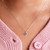 14K White Gold Sapphire & Diamond Halo Necklace