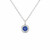 14K White Gold Sapphire & Diamond Halo Necklace