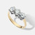 Ladies 18K Yellow and White Gold 3 Stone Diamond Band, 1.80ctw