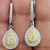 14K White & Yellow Gold Dangle Earrings - 2.24ctw Natural Yellow & White Diamonds 14K White & Yellow Gold Dangle Earrings - 2.24ctw Natural Yellow & White Diamonds
