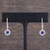 14K White Gold Burmese Sapphire & Diamond Dangle Earrings