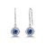 14K White Gold Burmese Sapphire & Diamond Dangle Earrings