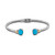 Samuel B. Sterling Silver & 18K Gold Twisted Cable Turquoise Bangle Bracelet