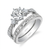 18K White Gold 1.19ctw Diamond Milgrain Wedding Set