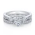 18K White Gold 1.19ctw Diamond Milgrain Wedding Set