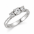 14K White Gold 3 Stone Diamond Engagement Ring