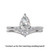 14K White Gold Curved Diamond Pear Engagement Ring Semi-Mount by Romance 14K White Gold Curved Diamond Pear Engagement Ring Semi-Mount by Romance