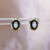14K Yellow Gold Vintage Style Opal & Black Onyx Earrings 14K Yellow Gold Vintage Style Opal & Black Onyx Earrings