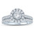10K White Gold Diamond Halo Wedding Set
