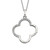 Milestone Moments Quatrefoil Sterling Silver & White Topaz Charm Holder Necklace