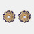 Vintage 14K Yellow Gold Blue Enamel Large Pearl Earrings