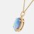 Ladies 14K Gold, 4.40ct Opal and Lab-Grown Diamond Necklace