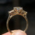 14K Yellow Gold Oval 3 Stone Diamond Engagement Ring