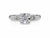 14K White Gold Vintage Transitional Cut Diamond Engagement Ring