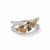 14K Gold Natural Fancy Colored Diamonds Criss-Cross Ring