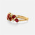 14K Yellow Gold Oval Ruby & Round Brilliant Diamond Scatter Ring