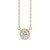 14K Yellow Gold Round Brilliant Diamond Bezel Necklace, 18"