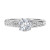 14K White Gold Vintage-Inspired Engraved Diamond Engagement Ring by ArtCarved