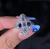 Ladies Vintage Platinum Art Deco Diamond & Sapphire Ring