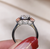 14K White Gold Pink & White Diamond 3 Stone Ring