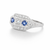 Ladies Vintage 3 Stone Diamond & Sapphire Ring