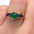 10K Yellow Gold Emerald  & Amethyst Ring