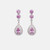 14K White Gold Pink Sapphire & Diamond Earrings