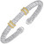14K Gold & Sterling Silver Two-Station Triple-Row Diamond Bangle