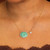 14K Yellow Gold Emerald & Diamond Halo Necklace by Meira T