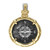 14K Gold and Sterling Silver Compass Medallion Coin Pendant
