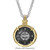 14K Gold and Sterling Silver Compass Medallion Coin Pendant