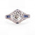 Early 1900s Vintage Platinum, Diamond & Sapphire Engagement Ring