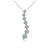 14K White Gold 7 Stone Diamond Journey Pendant