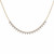 14K Yellow Gold Triple Diamond Half Tennis Necklace, 2ctw