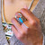 Sterling Silver Scorpion Ring with Turquoise & Coral