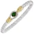 14k Gold & Sterling Silver Chrome Diopside and Diamond Bangle