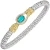 14k Gold & Sterling Silver Diamond & Gemstone Lasso Bangle