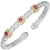14k Gold & Sterling Silver Pink Topaz Signature Station Diamond Cuff
