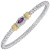 14k Gold & Sterling Silver Amethyst and Diamond Bangle