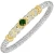 14k Gold & Sterling Silver Chrome Diopside and Diamond Bangle