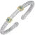 14k Gold & Sterling Silver Sky Blue Topaz Signature Station Diamond Cuff