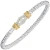 14k Gold & Sterling Silver Stackable Diamond Bangle