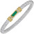 14K Gold & Sterling Silver Diamond & Green Onyx Bangle